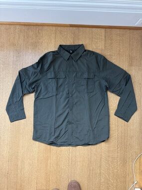 Olive Green Button-Up Shirt